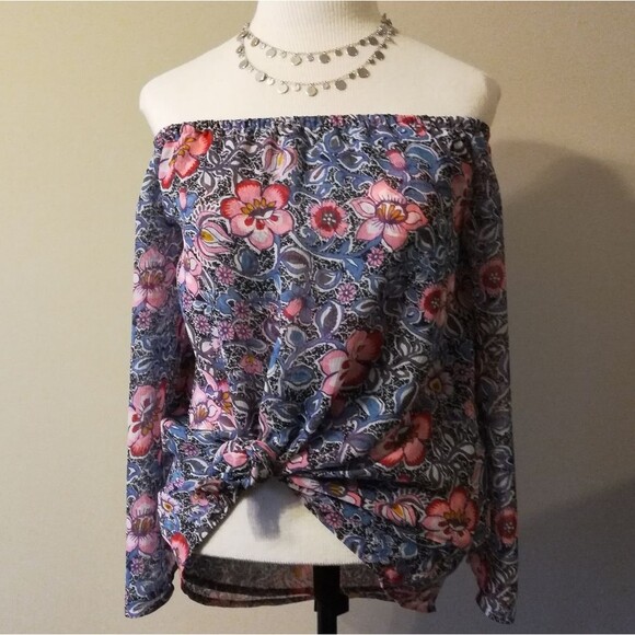 Express floral off the shoulder top - Picture 1 of 5